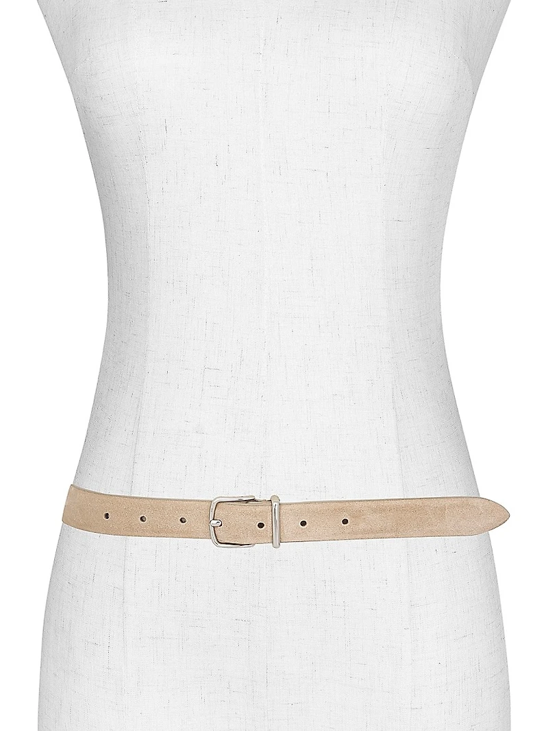 Suede Polished Buckle Belt