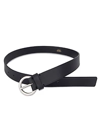 Flat Leather Ring Buckle Belt