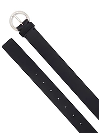 Flat Leather Ring Buckle Belt