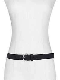 Flat Leather Ring Buckle Belt