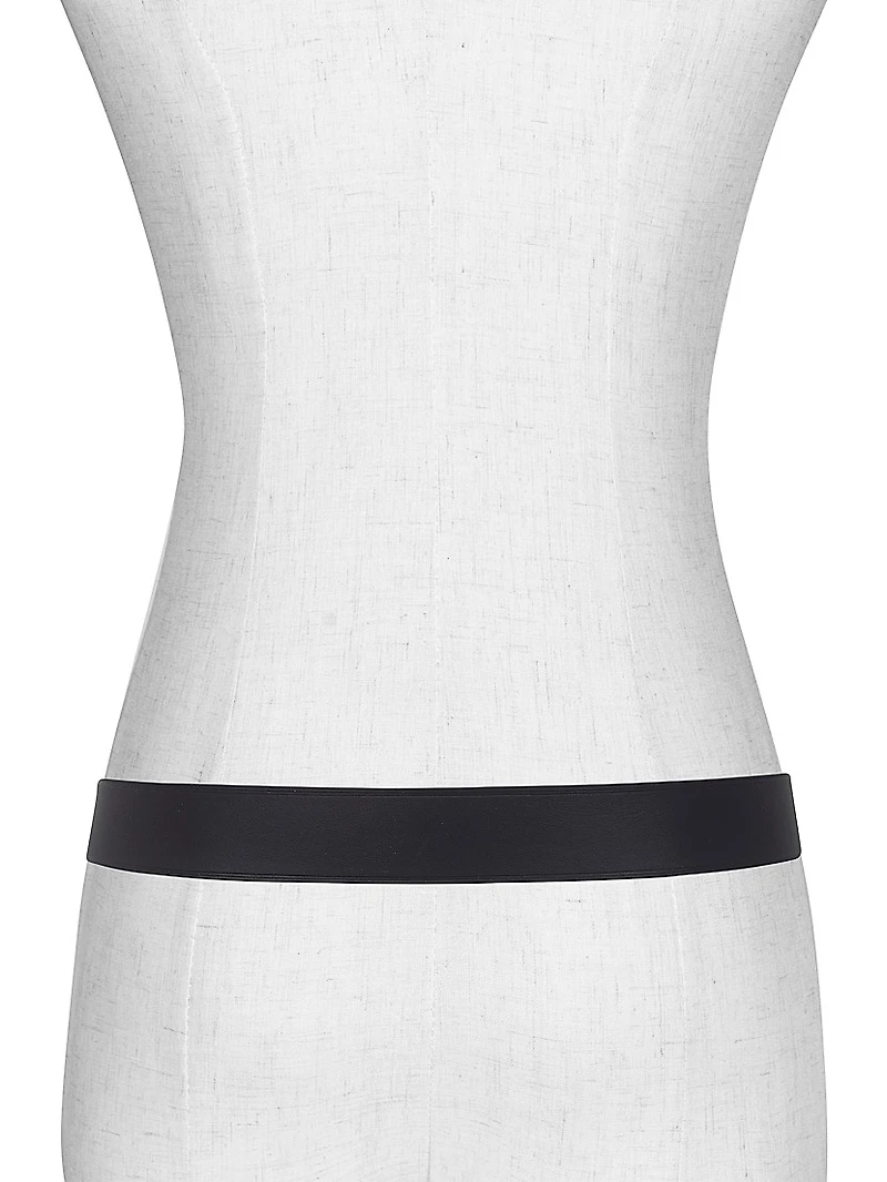 Flat Leather Ring Buckle Belt