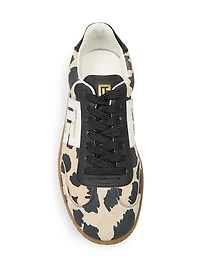 Swan Leopard-Print Leather Sneakers
