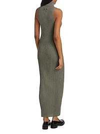 Rib-Knit Turtleneck Body-Con Dress