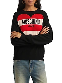 Striped Heart Logo Sweater
