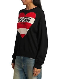 Striped Heart Logo Sweater