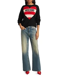 Striped Heart Logo Sweater