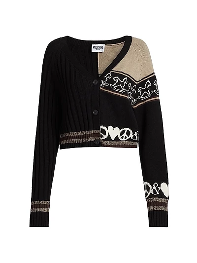 Split V-neck Cardigan