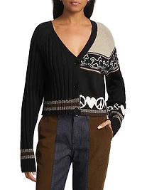 Split V-neck Cardigan