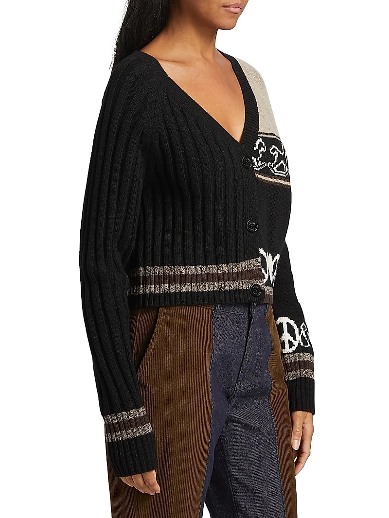 Split V-neck Cardigan