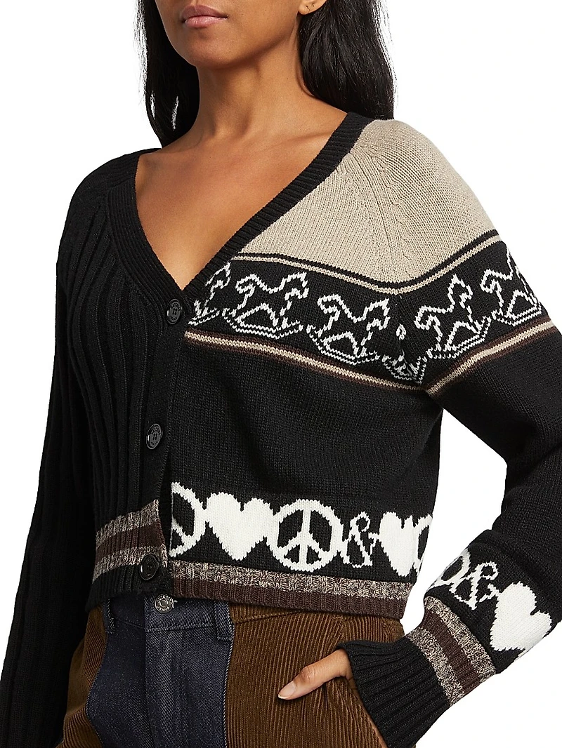 Split V-neck Cardigan