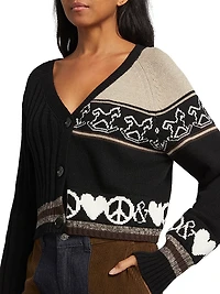 Split V-neck Cardigan