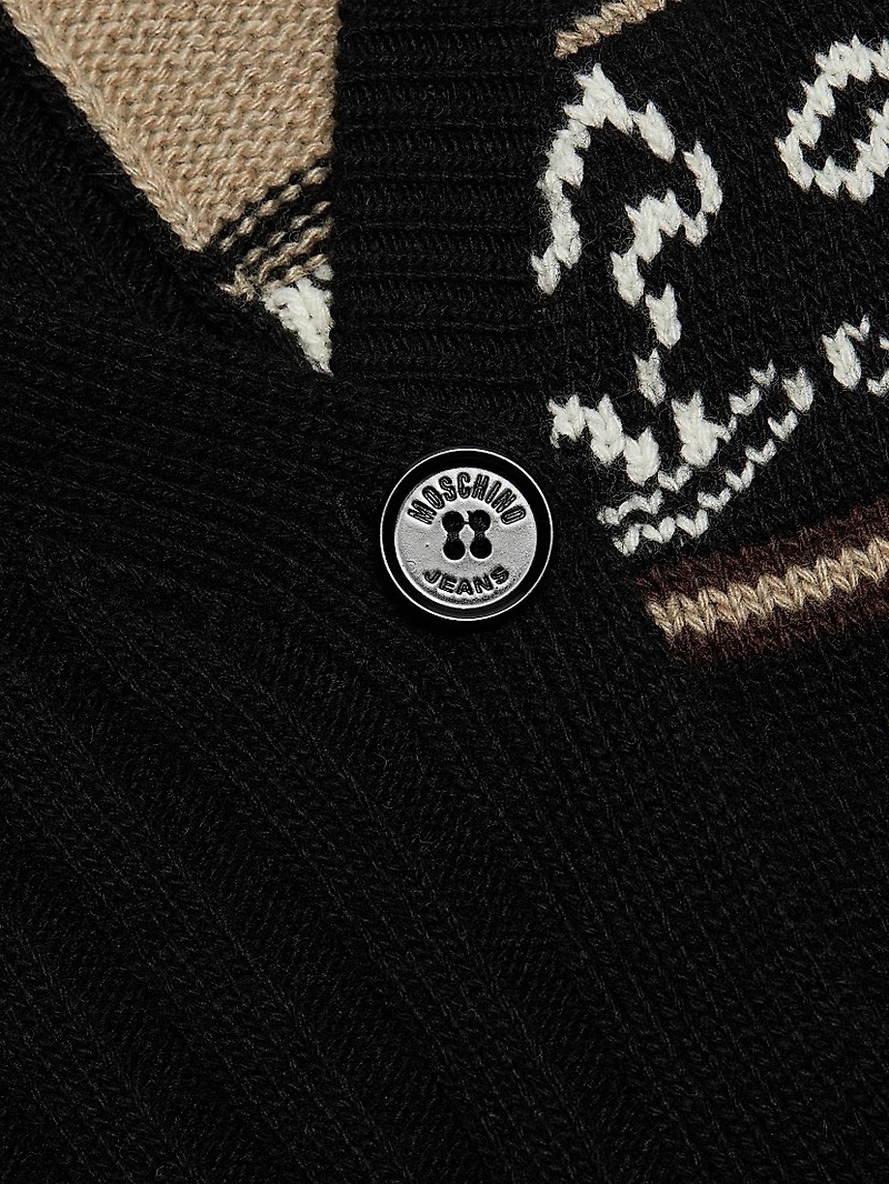 Split V-neck Cardigan