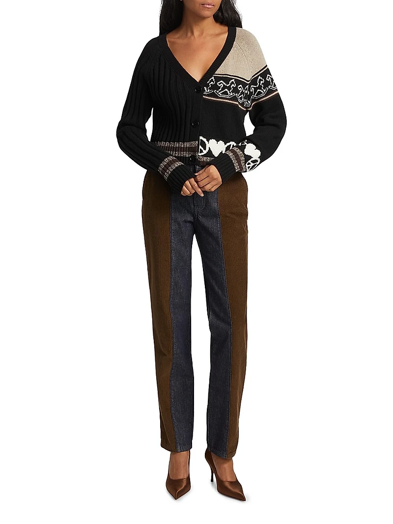 Split V-neck Cardigan
