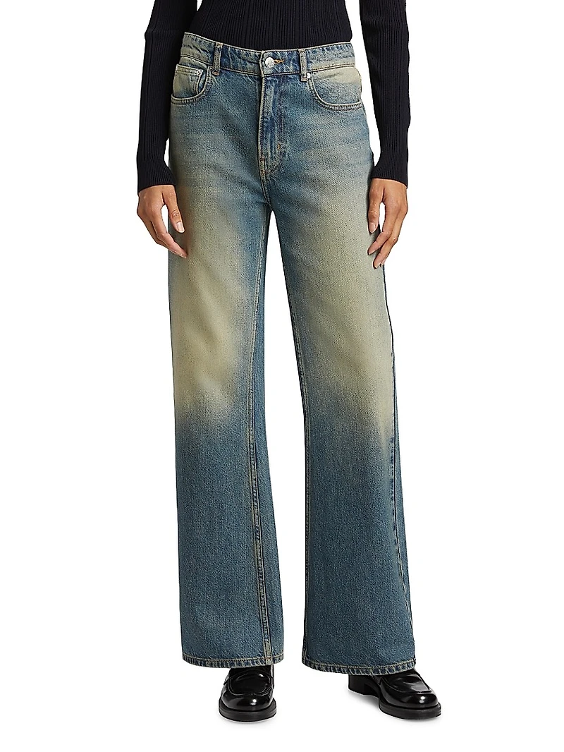 Mid-Rise Straight Jeans