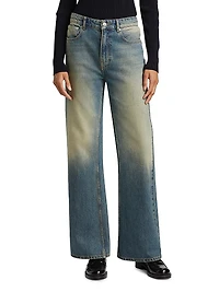 Mid-Rise Straight Jeans