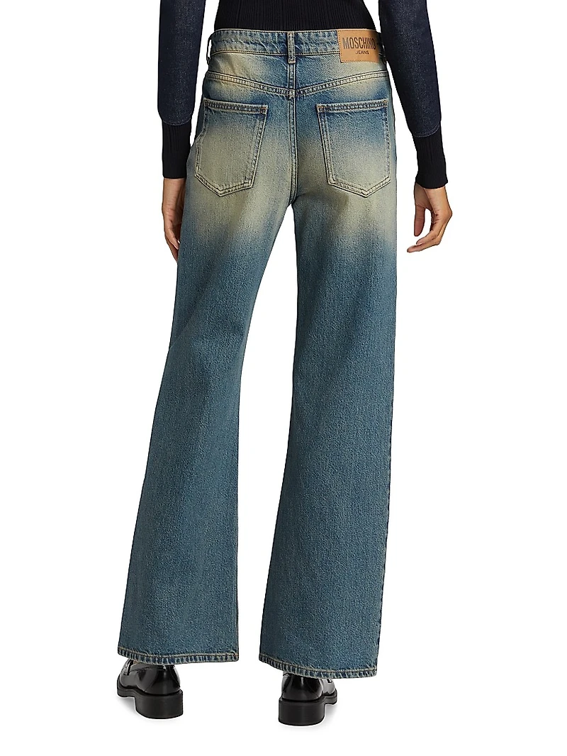 Mid-Rise Straight Jeans