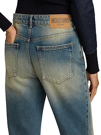 Mid-Rise Straight Jeans