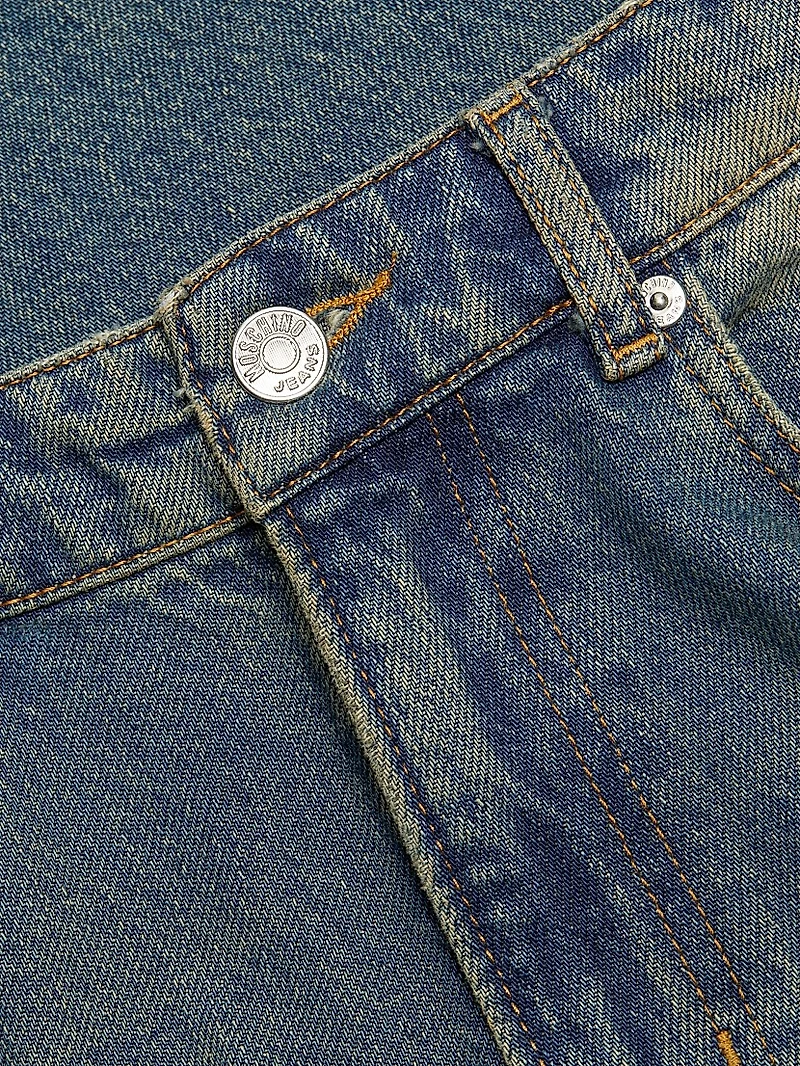 Mid-Rise Straight Jeans