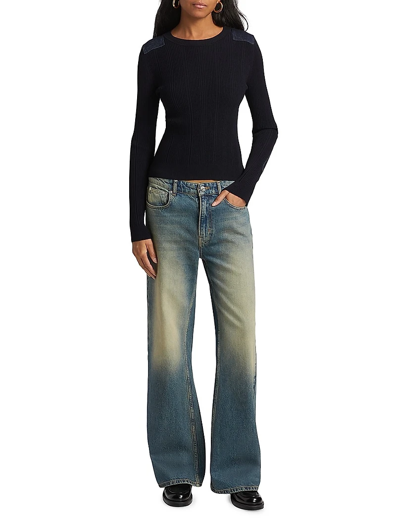 Mid-Rise Straight Jeans