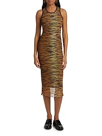 Tiger Stripe Sheer Body-Con Dress