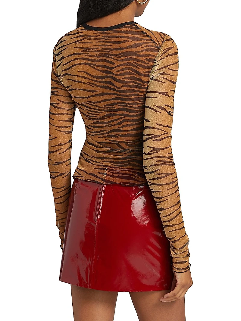 Tiger Stripe Sheer Top