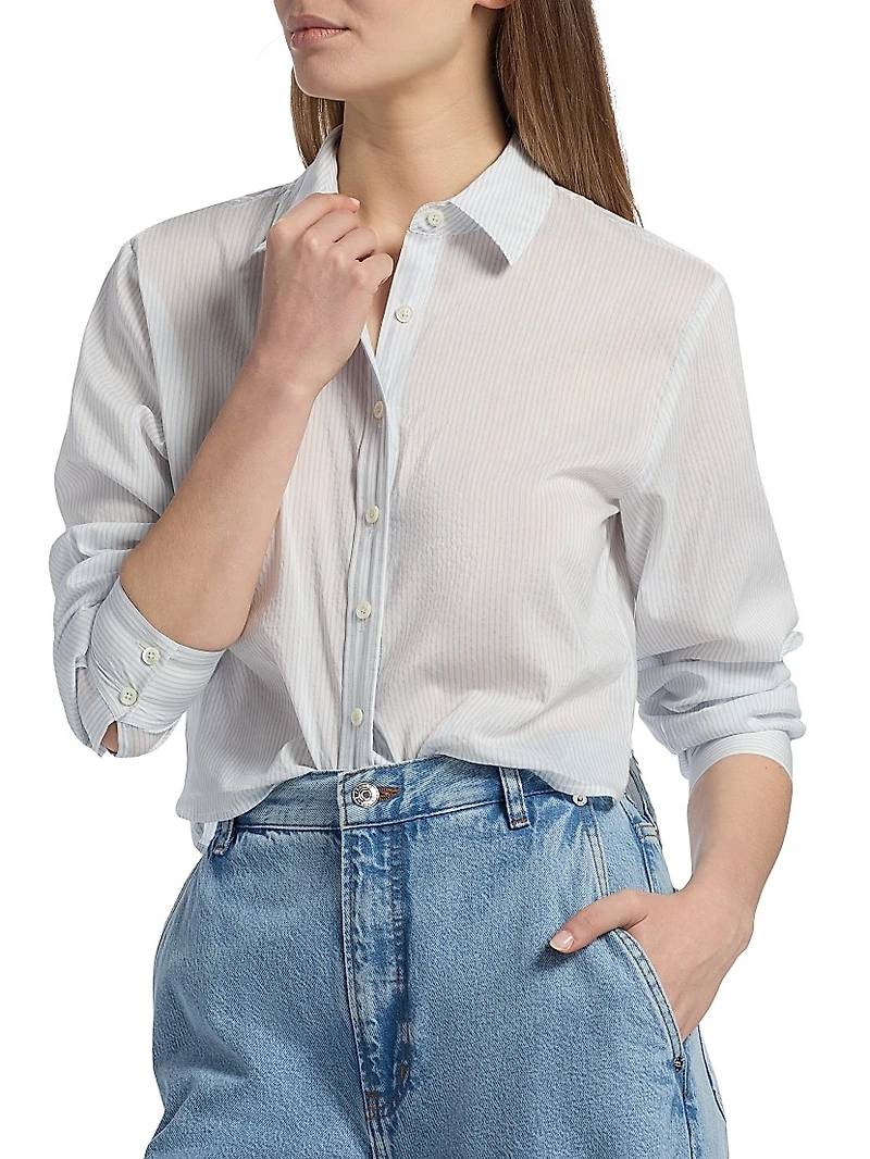 Striped Cotton-Silk Shirt