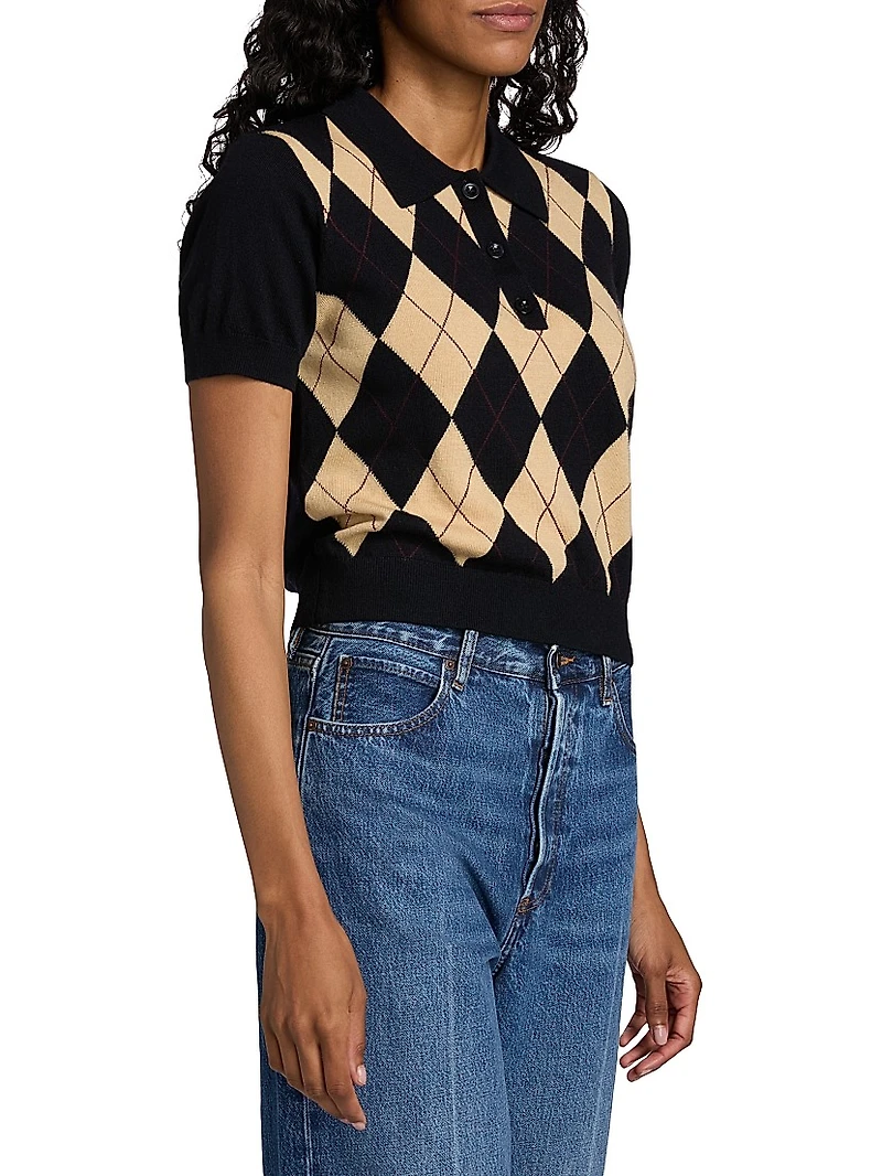 The Argyle Wool Polo Sweater