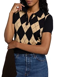 The Argyle Wool Polo Sweater
