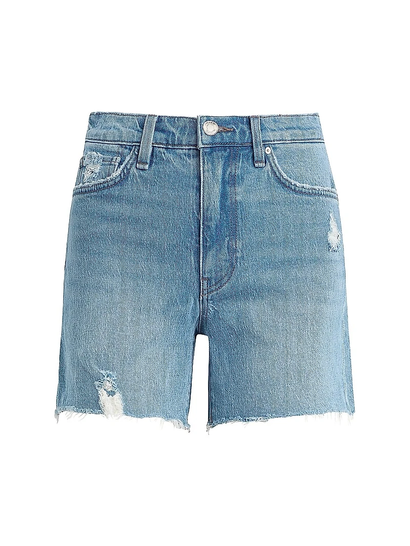 Devon Distressed Denim High-Rise Boyfriend Shorts