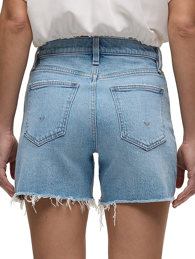 Devon Distressed Denim High-Rise Boyfriend Shorts