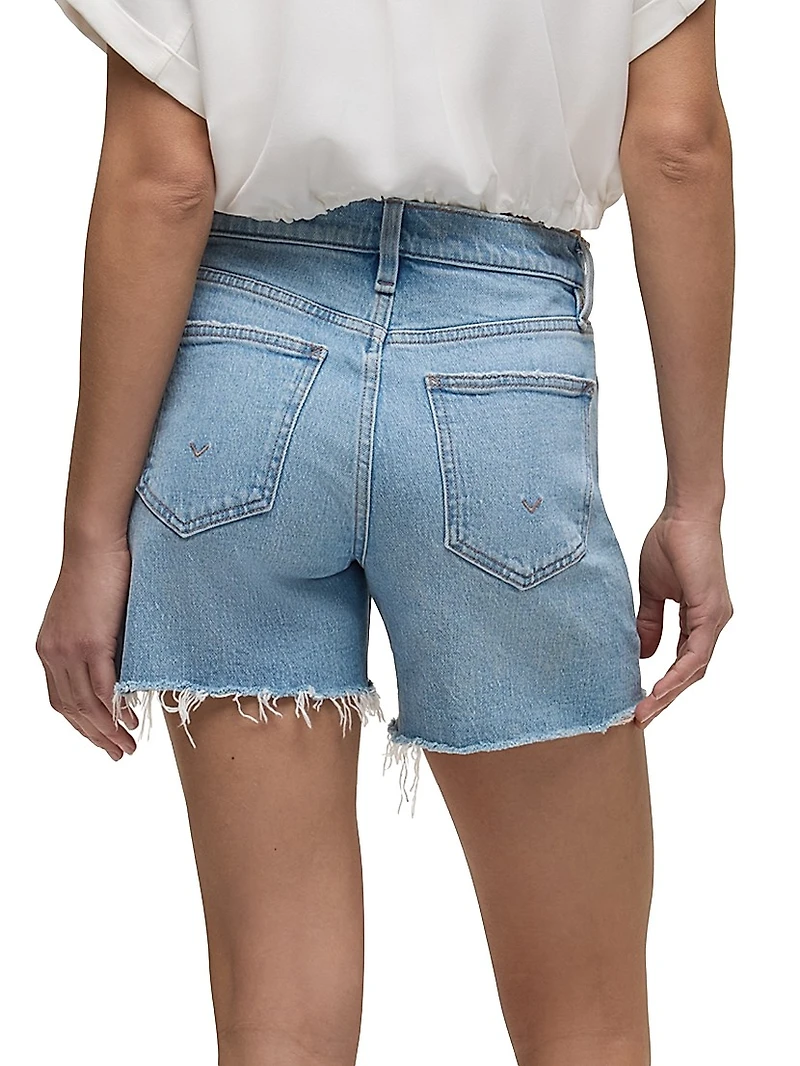 Devon Distressed Denim High-Rise Boyfriend Shorts