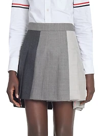 Pleated Wool Miniskirt