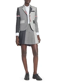 Pleated Wool Miniskirt