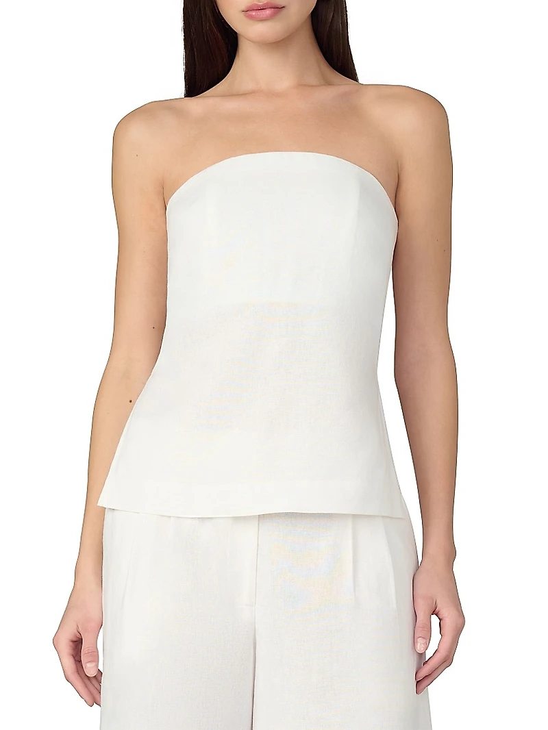 The Mariel Linen Blend Bandeau Top