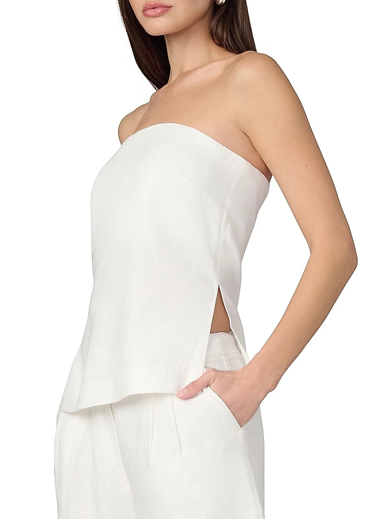 The Mariel Linen Blend Bandeau Top