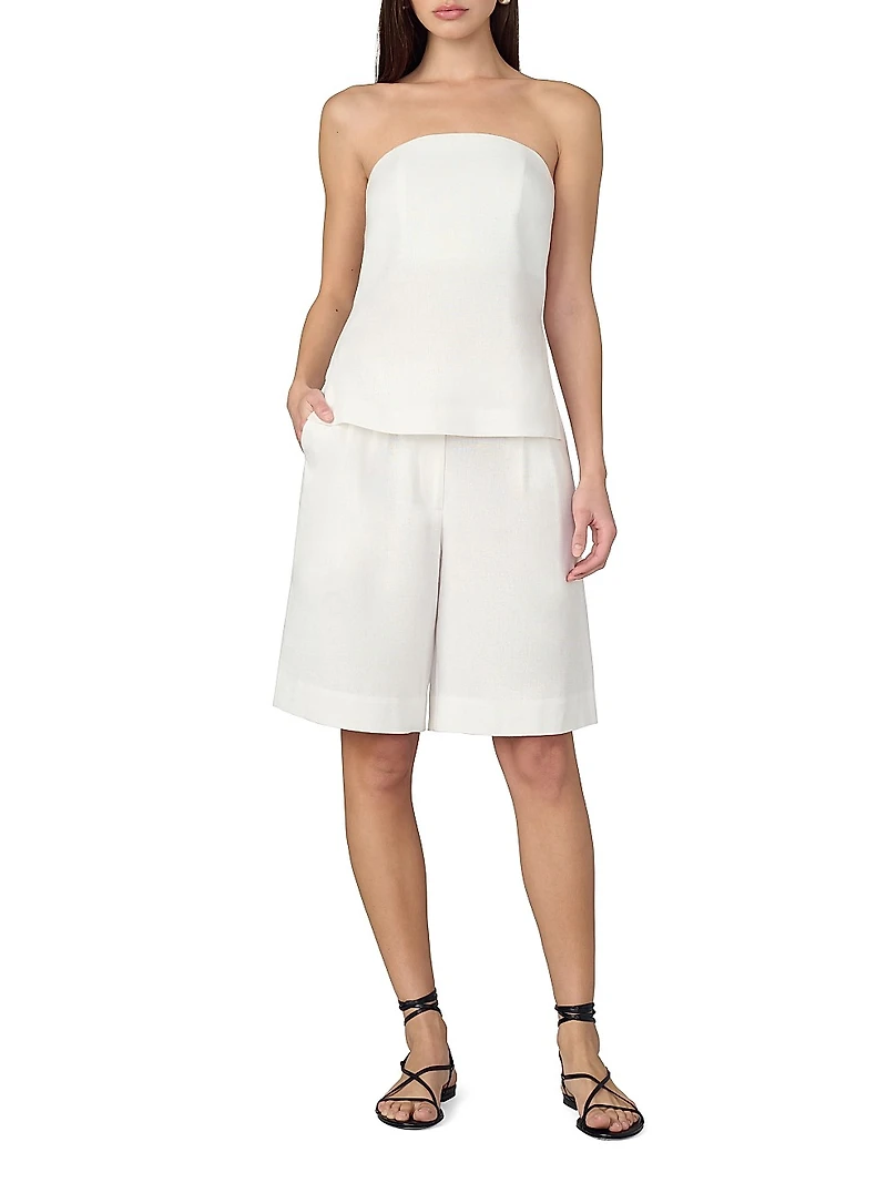 The Mariel Linen Blend Bandeau Top