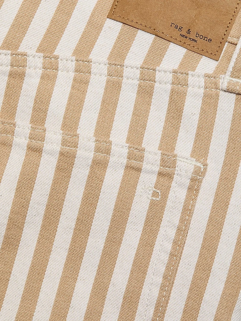 Kaia Striped Stretch Cotton-Blend Shorts