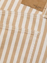 Kaia Striped Stretch Cotton-Blend Shorts