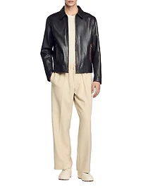 Distressed-Look Leather Jacket