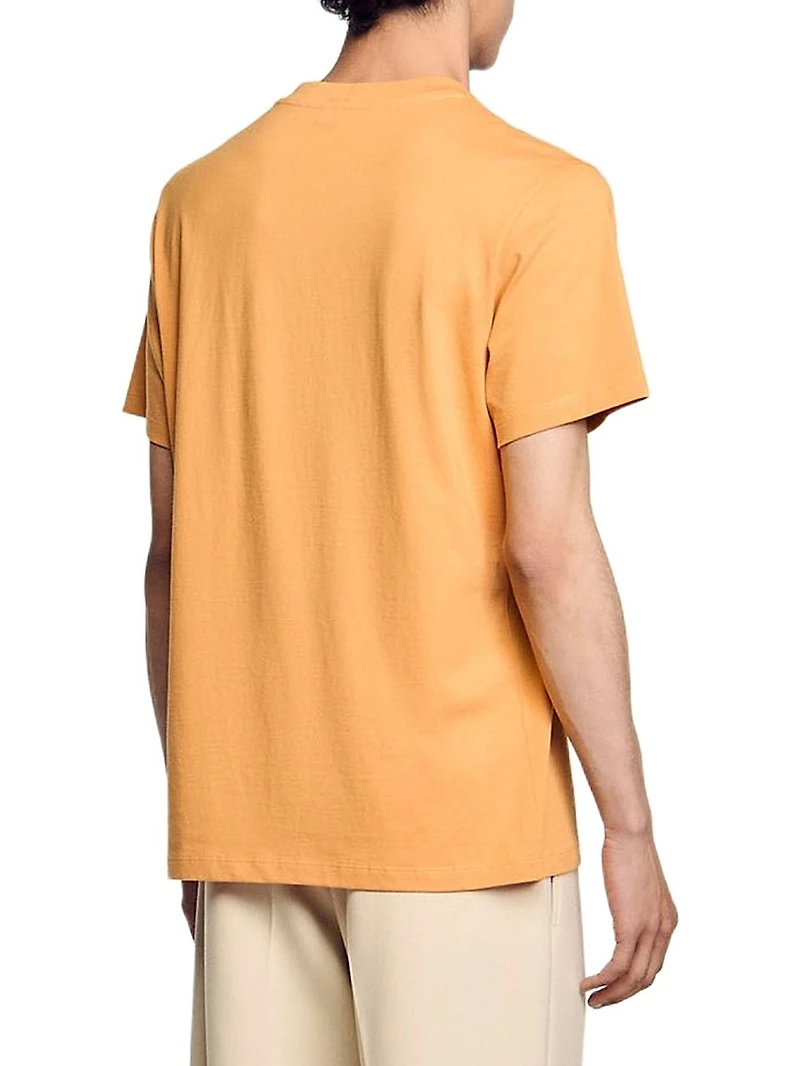 Wave Print Cotton T-Shirt