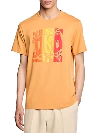 Wave Print Cotton T-Shirt