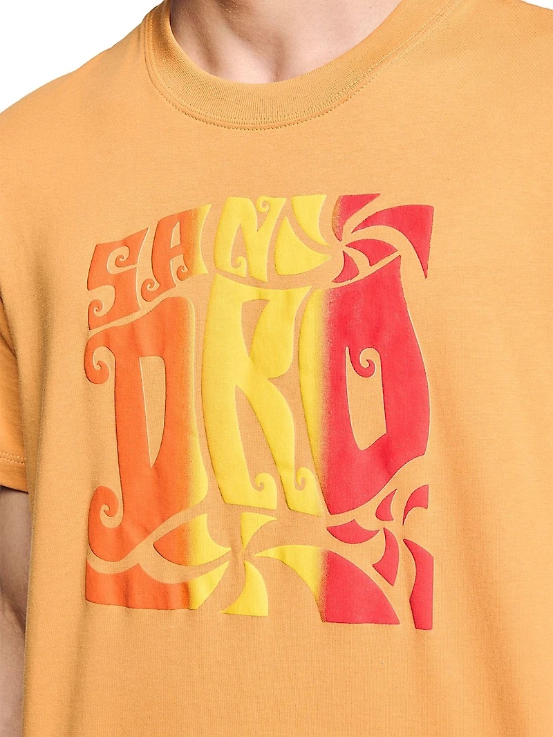 Wave Print Cotton T-Shirt