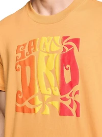 Wave Print Cotton T-Shirt