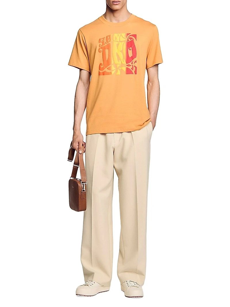 Wave Print Cotton T-Shirt