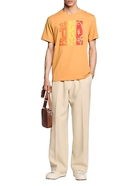 Wave Print Cotton T-Shirt