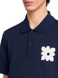 Polo Shirt with Flower Patch