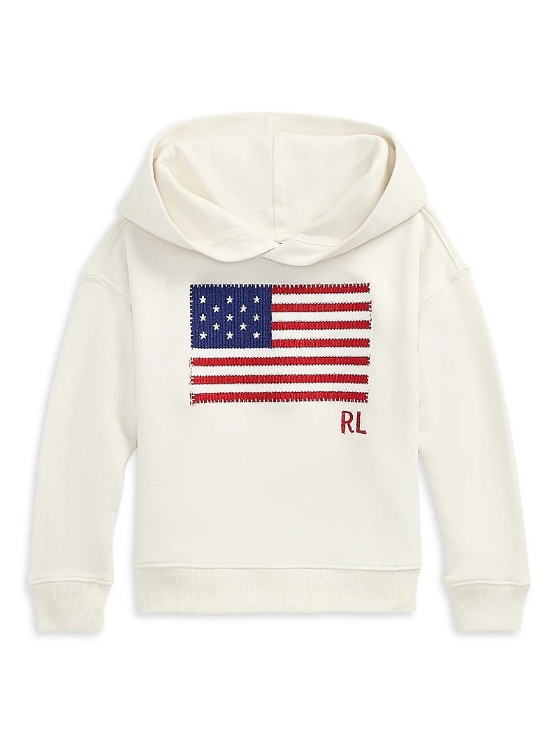 Little Girl's & American Flag Knit Hoodie