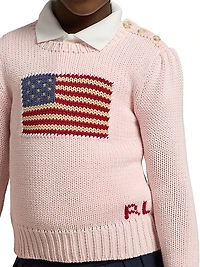 Little Girl's & American Flag Sweater
