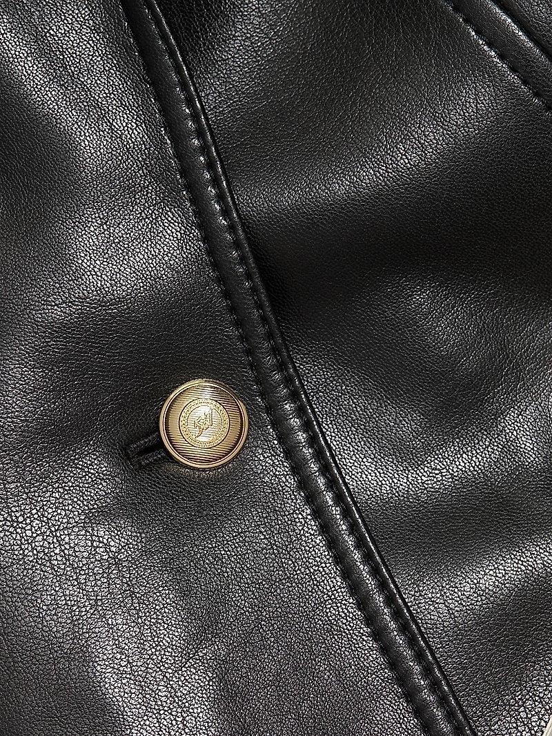 Milly Studded Faux-Leather Jacket