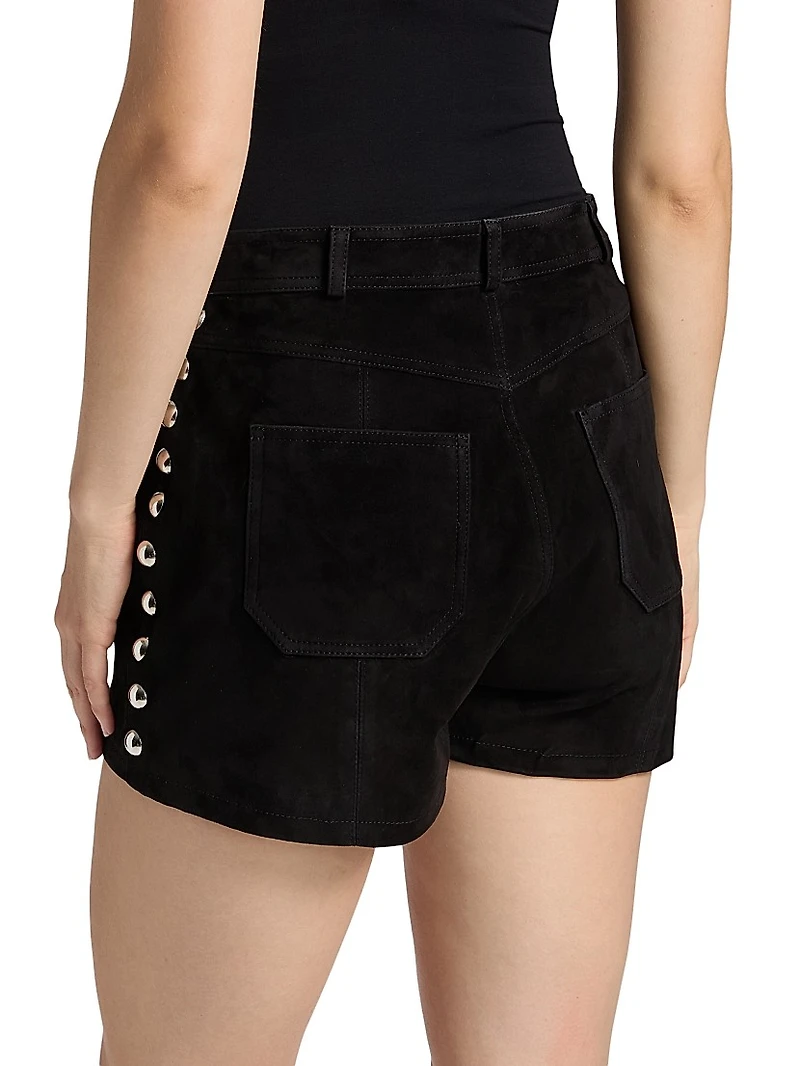 Shannon Studded Suede Shorts